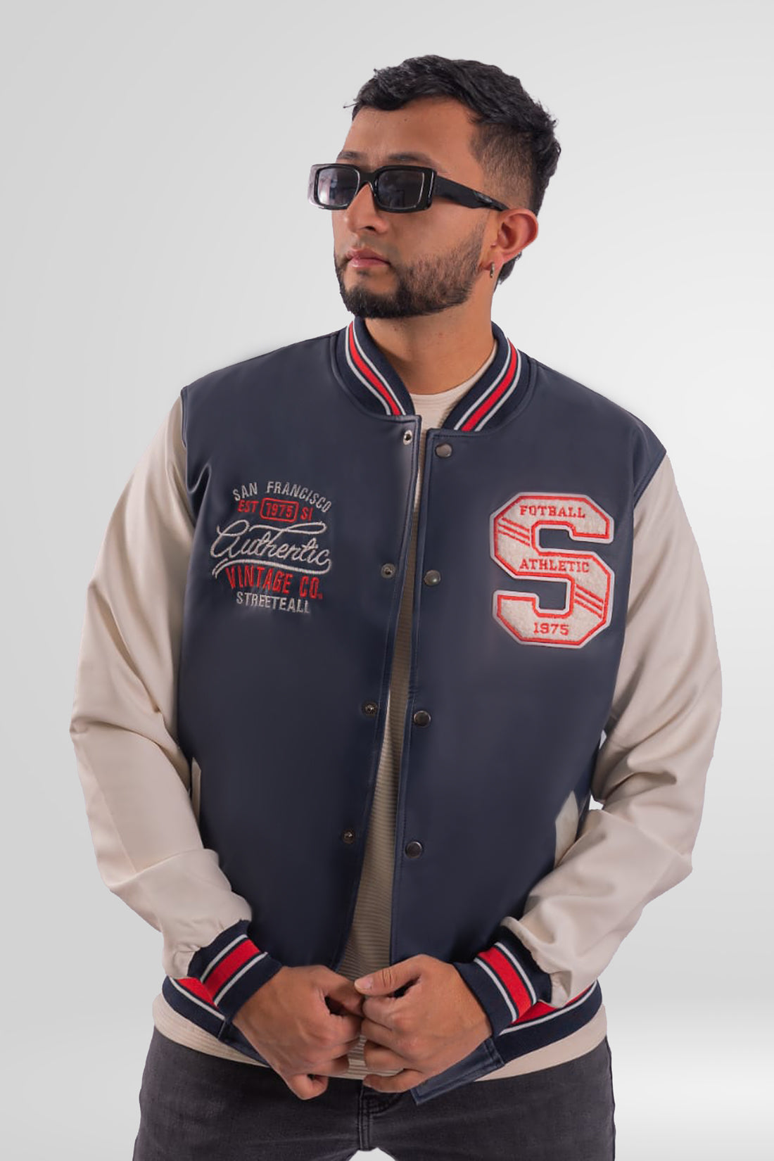 Beisbolera 1975 Azul beige