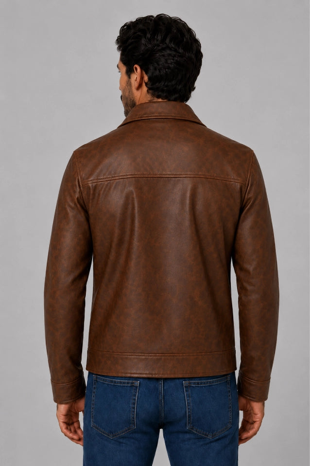 Chaqueta Camisero Texas Cuerotex Marrón vista espalda