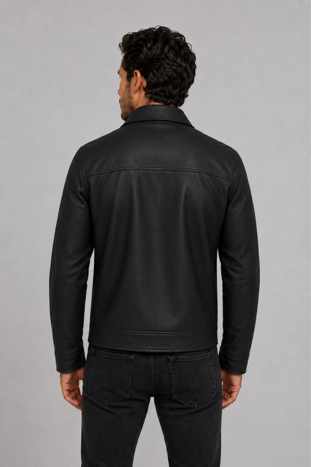 Chaqueta Camisero Texas Cuerotex negra vista posterior
