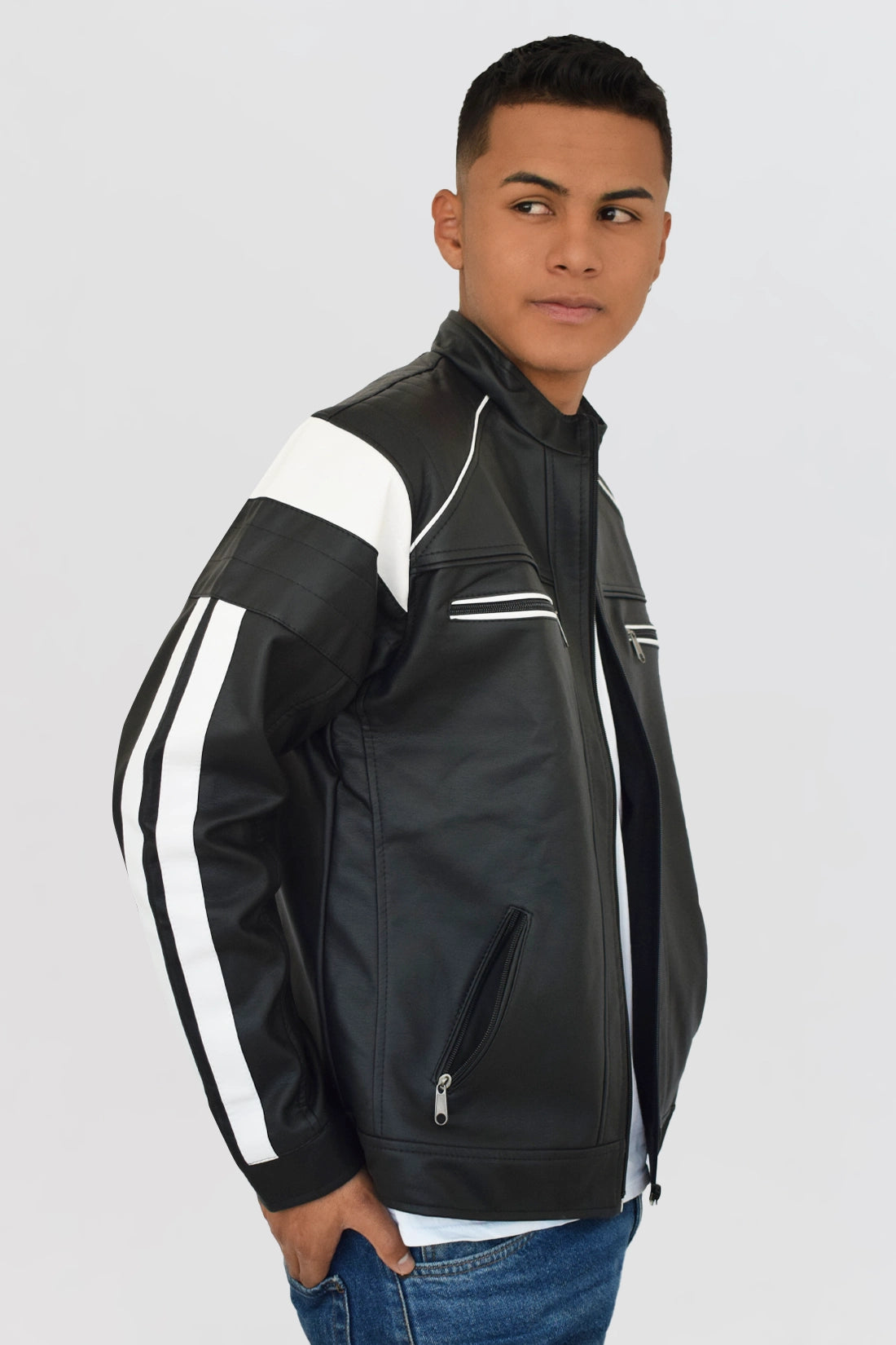 Chaqueta-cuerotex-w20-negra-blanca-lado