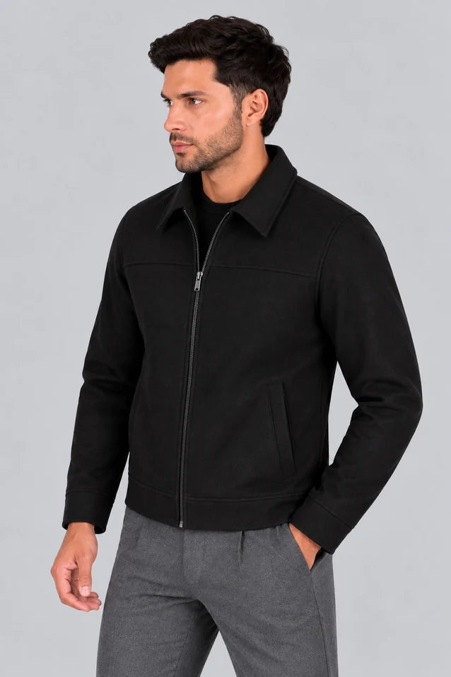 Chaqueta Santana de LSJ en color negro, vista lateral