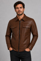 Chaqueta Camisero Texas Cuerotex Marrón vista frontal