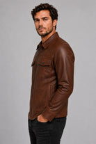 Chaqueta Camisero Texas Cuerotex Marrón vista lateral