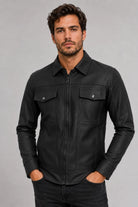 Chaqueta Camisero Texas Cuerotex negra vista frontal