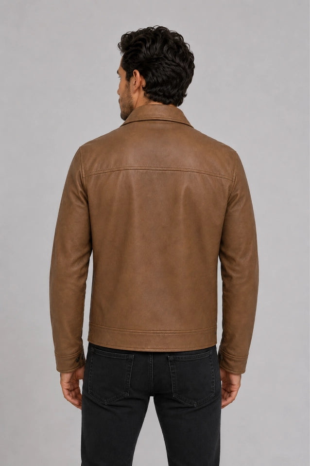 Chaqueta Camisero Texas Cuerotex tabaco vista posterior