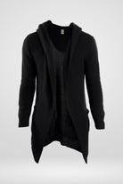 Gaban en hilo negro estilo largo y con capota vista completa