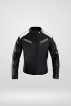 Chaqueta  para hombre sola Fusión en color negro blanco, confeccionada en cuerotex. Diseño premium disponible con Pago Contra Entrega, ADDI y Sistecrédito en lsjsas.com.