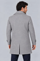 Gabán Imperial gris para hombre en paño licrado, vista posterior