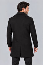 Gabán Imperial negro para hombre en paño licrado, vista posterior