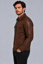 Chaqueta Camisero Texas Cuerotex Marrón vista lateral